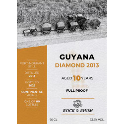 Prévente - Embouteillage Rock & Rhum Diamond Port Mourant 2013 Brut de Fut - 70cl - 63°